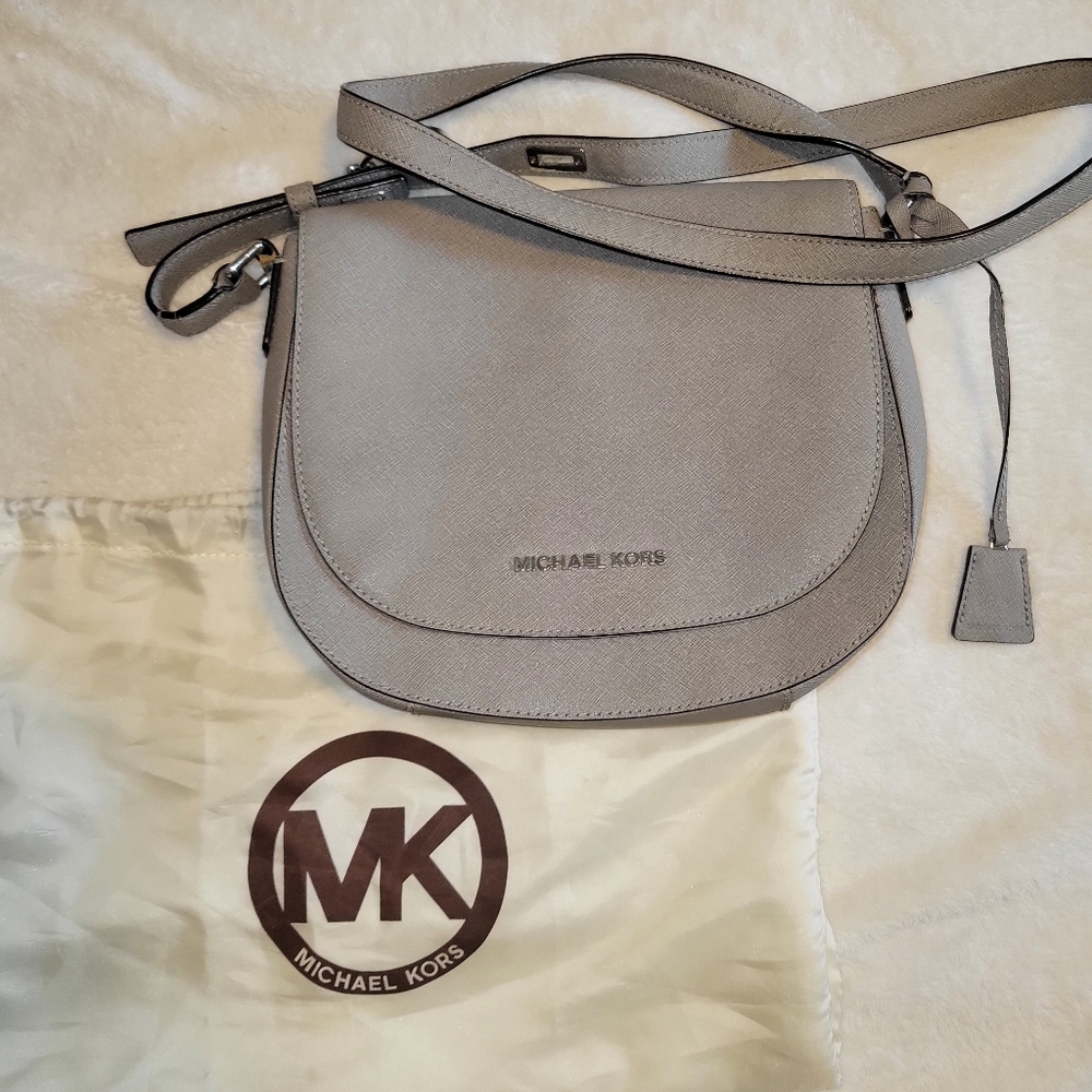 Michael Kors Grey Lock and Key Cross Body Bag